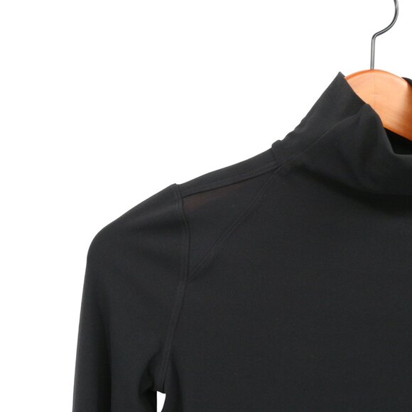 Lululemon Ethereal Black Long Sleeve Mock Neck Mesh Trim Pullover Top 0 2 - Picture 6 of 9